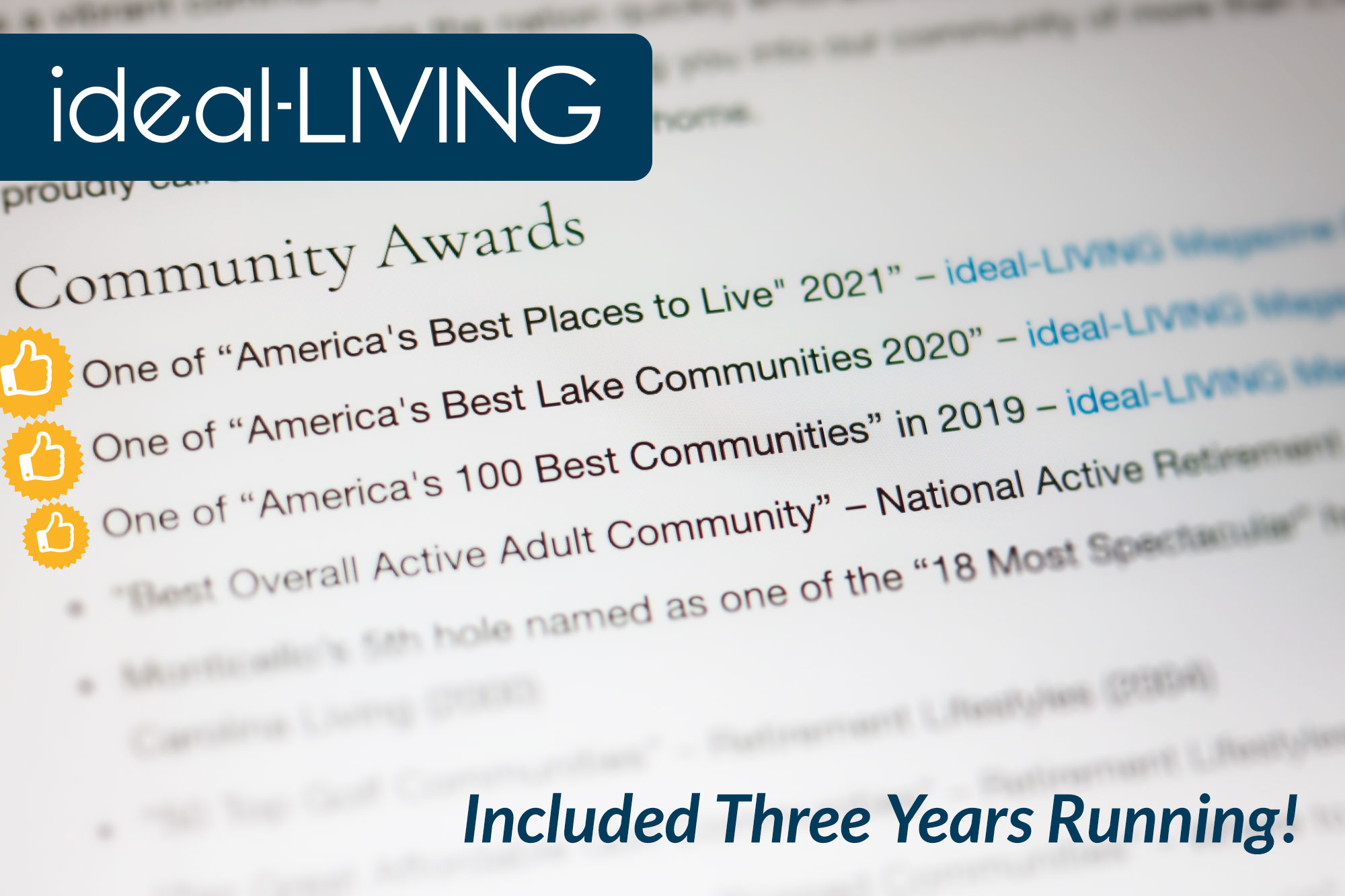 SLV snags ideal-LIVING Magazine's "Best Places" recognition three years running